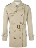 Alexander Mcqueen Buttoned Short Trench Coat - Nude & Neutrals
