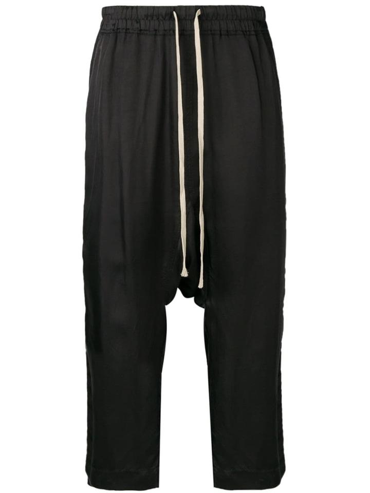 Rick Owens Crop Track Trousers - Black