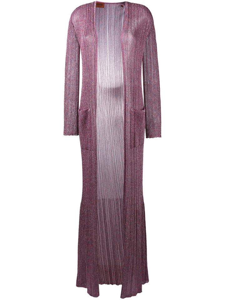 Missoni Long Lurex Cardigan, Women's, Size: 42, Pink/purple, Cupro/polyester/viscose