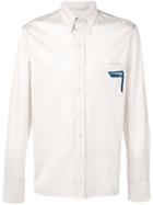 Prada Logo Patch Buttondown Shirt - Neutrals