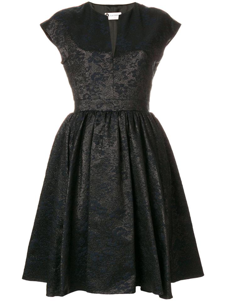 Lanvin Belted Flared Dress - Blue