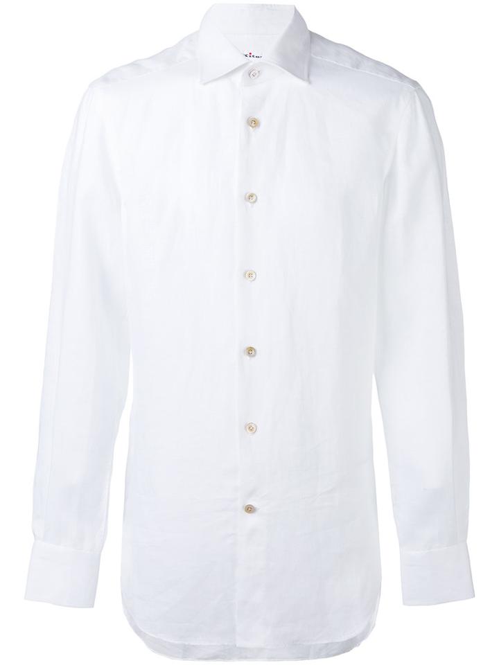 Kiton - Classic Shirt - Men - Linen/flax - 45, White, Linen/flax