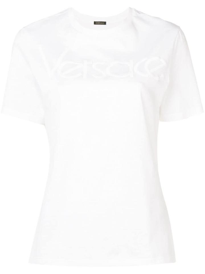 Versace Jeans Tone On Tone Logo T-shirt - White