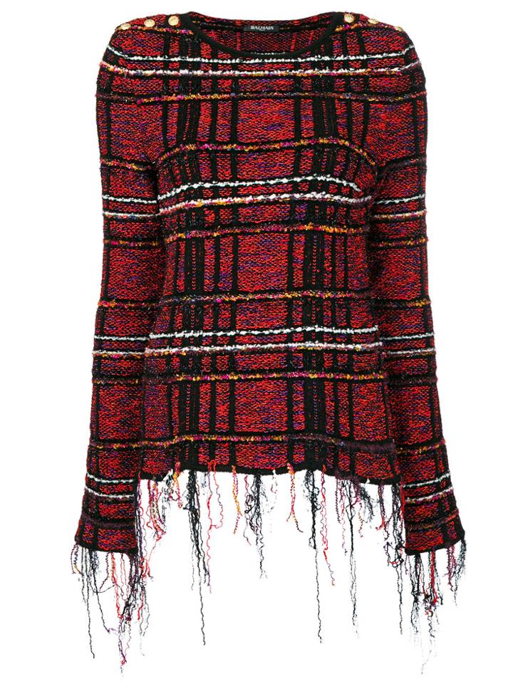 Balmain Fringed Tweed Top - Multicolour