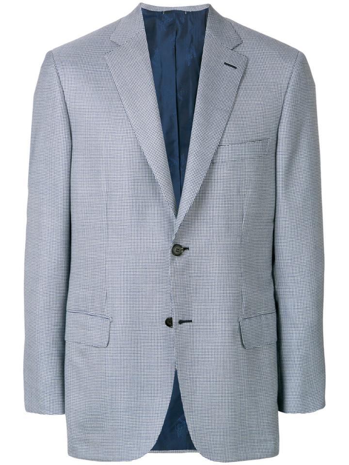 Brioni Micro Check Blazer - Blue