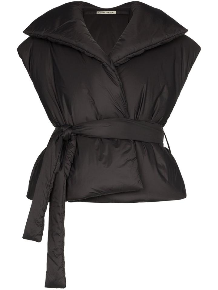 Samuel Gui Yang Boss Sleeveless Puffer Jacket - Black