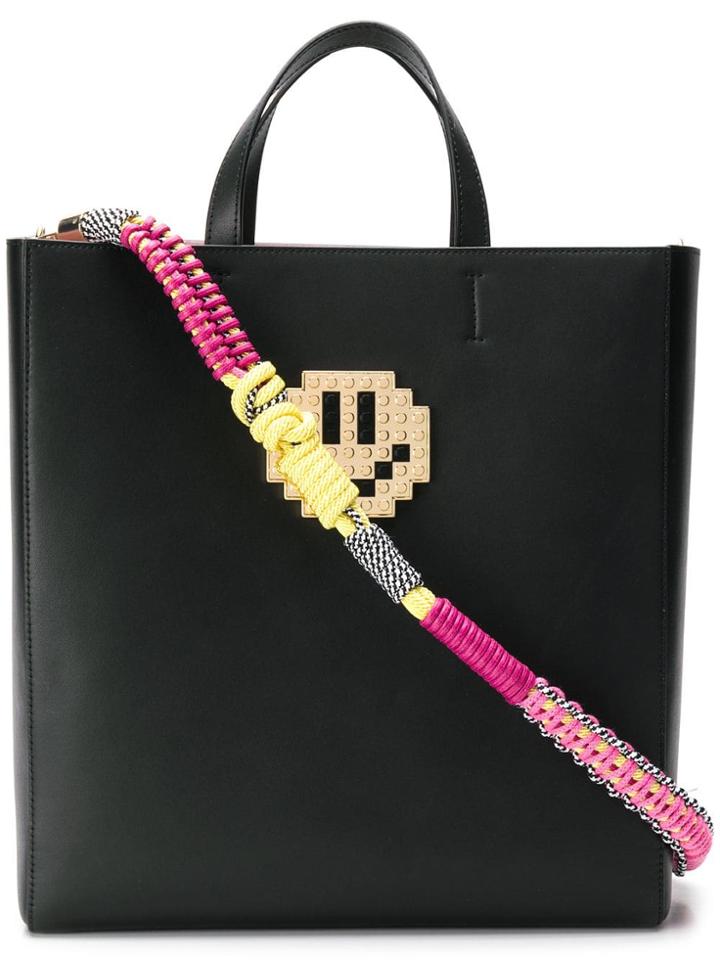 Les Petits Joueurs Meghan Metal Smile Tote - Black