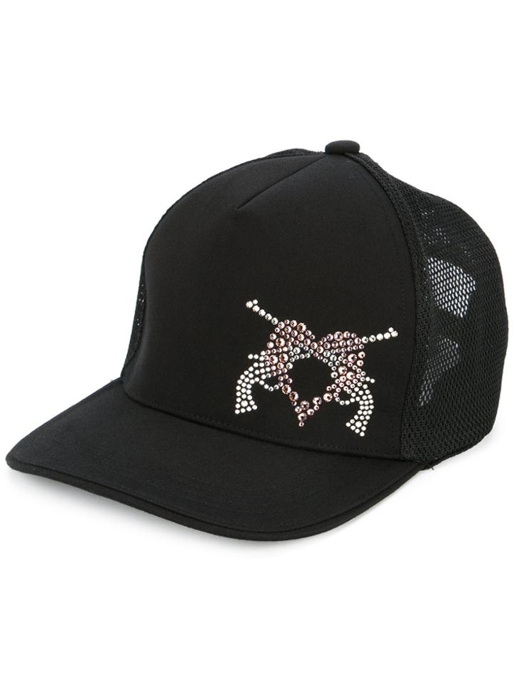 Roarguns Embellished Heart Hat - Black