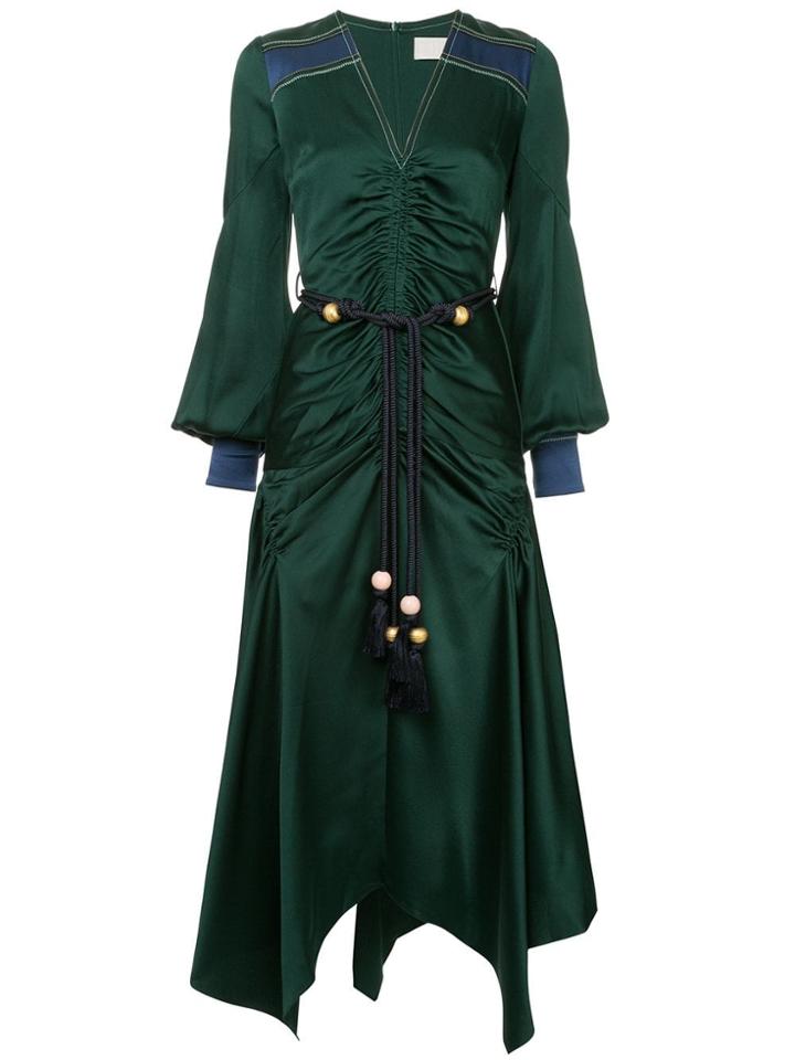 Peter Pilotto Belted V-neck Dress - Green