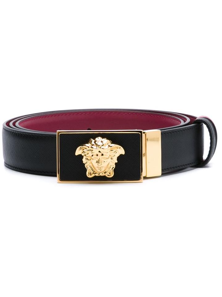 Versace Medusa Reversible Belt, Men's, Size: 105, Black, Leather