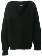 Raf Simons Oversized V-neck Sweater - Black