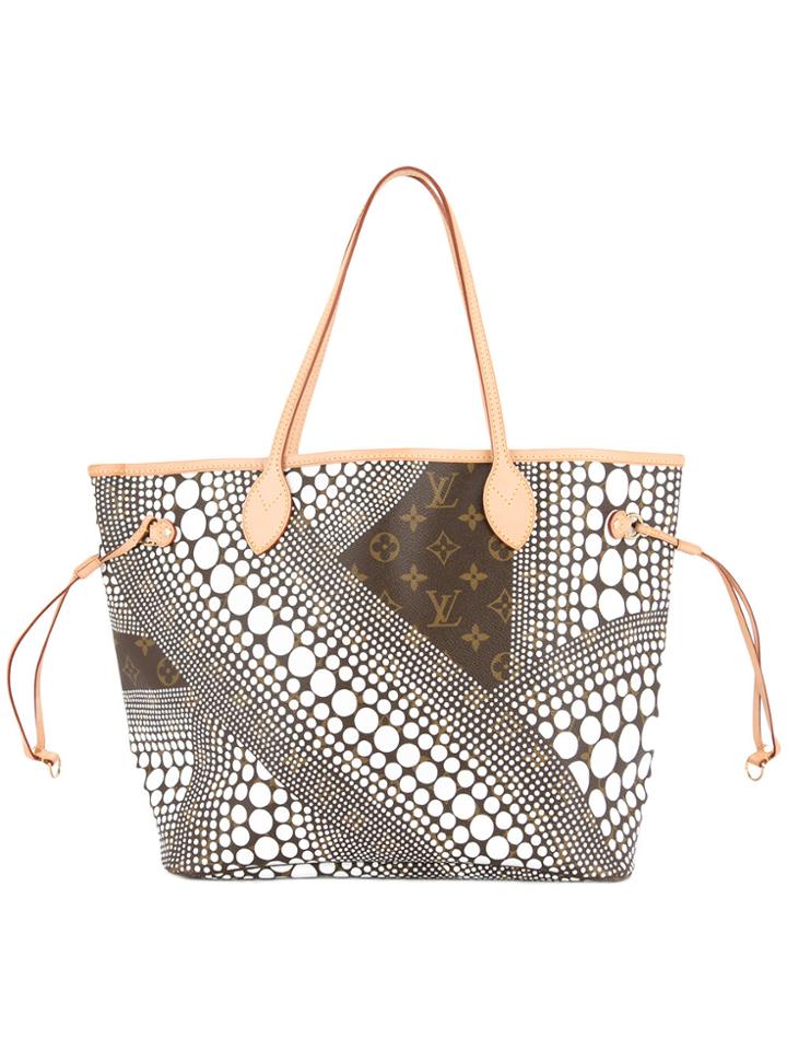 Louis Vuitton Vintage Kusama Waves Neverfull Mm Tote - Brown