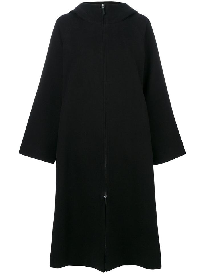 The Row - Hooded Cape Coat - Women - Cotton/leather/cupro/virgin Wool - S, Black, Cotton/leather/cupro/virgin Wool