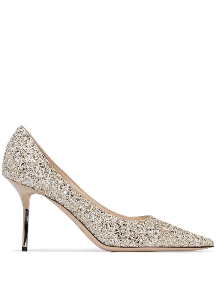 Jimmy Choo Sand Love Glittered Pumps - Gold
