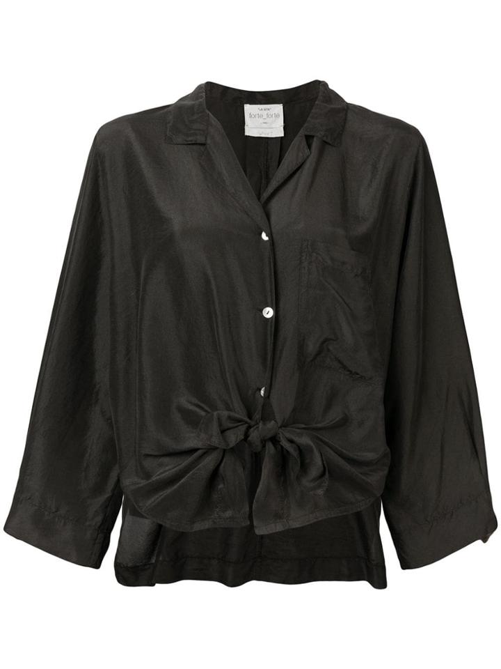 Forte Forte Habotai Silk Shirt - Black