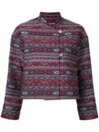 H Beauty & Youth - Zig-zag Print Cropped Jacket - Women - Cotton - M, Red, Cotton