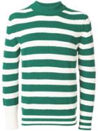 Sacai Striped Crew Neck Pullover - Green
