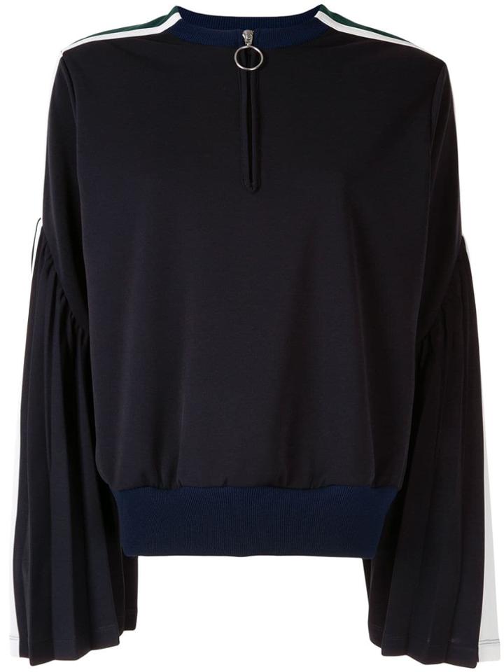 Facetasm Flared Sleeves Henley Sweatshirt - Blue