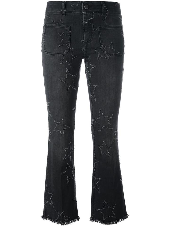 Stella Mccartney Star Detail Kick Jeans, Women's, Size: 25, Black, Cotton/spandex/elastane