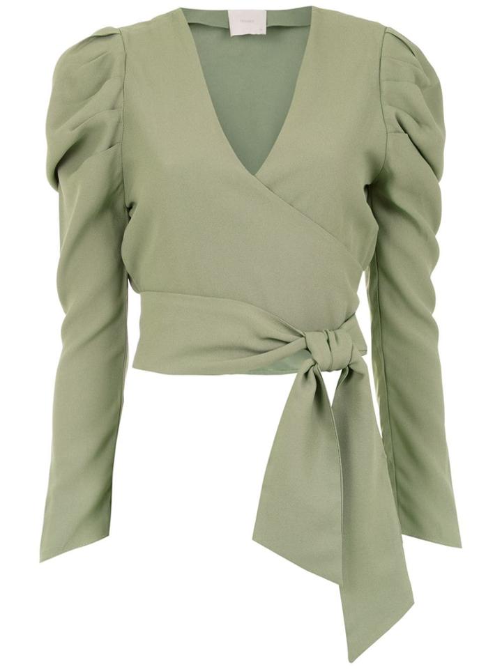 Framed Teshima Wrap Top - Green