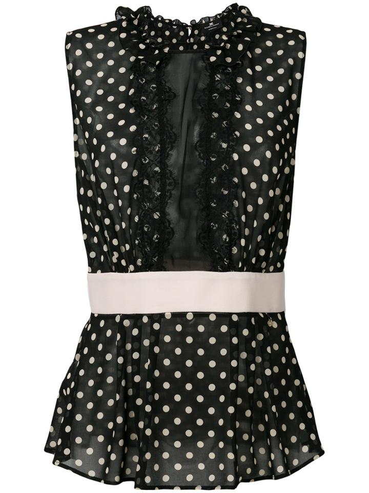 Elisabetta Franchi Polka Dot Top - Black