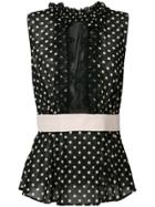 Elisabetta Franchi Polka Dot Top - Black