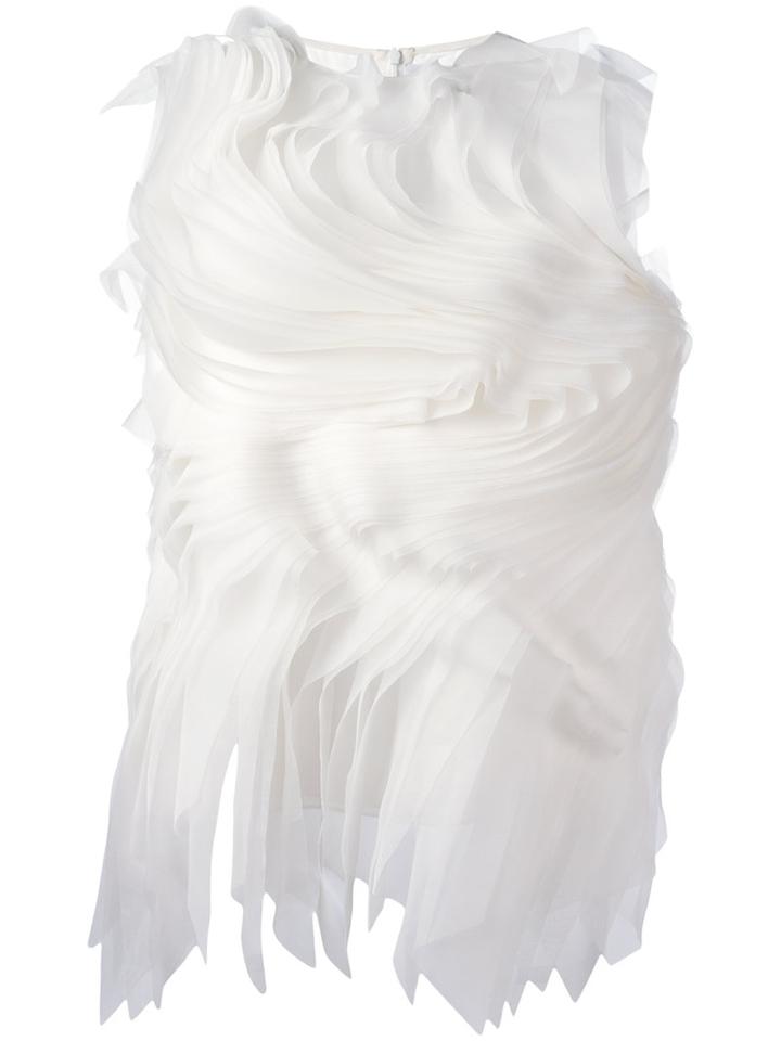 Gianluca Capannolo Twirled Pleats Top, Women's, Size: 44, White, Silk