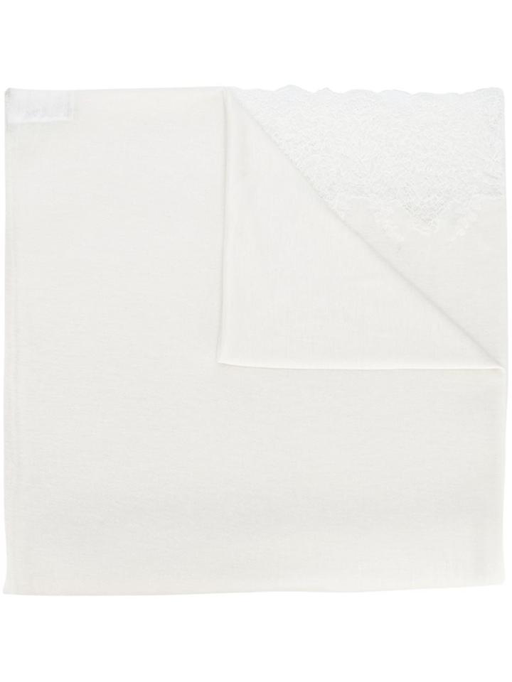 Ermanno Scervino Lace Detail Scarf, Women's, White, Silk/polyamide/viscose/cashmere