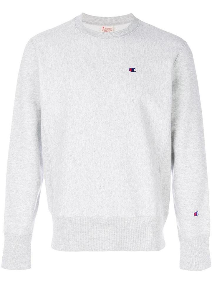 Champion Logo Embroidered Sweatshirt - Grey