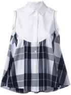 I'm Isola Marras Checked Ruffled Shirt, Women's, Size: 44, White, Cotton/viscose/polyester