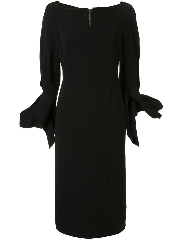 Roland Mouret Rosslare Ruffled-cuff Dress - Black