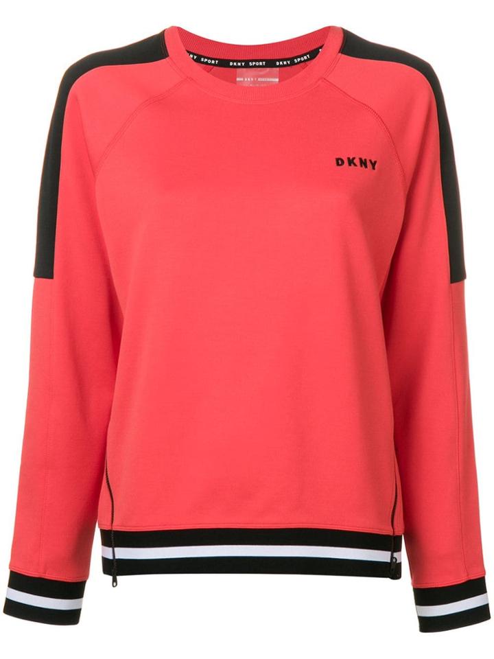 Dkny Logo Colour-block Sweatshirt - Red