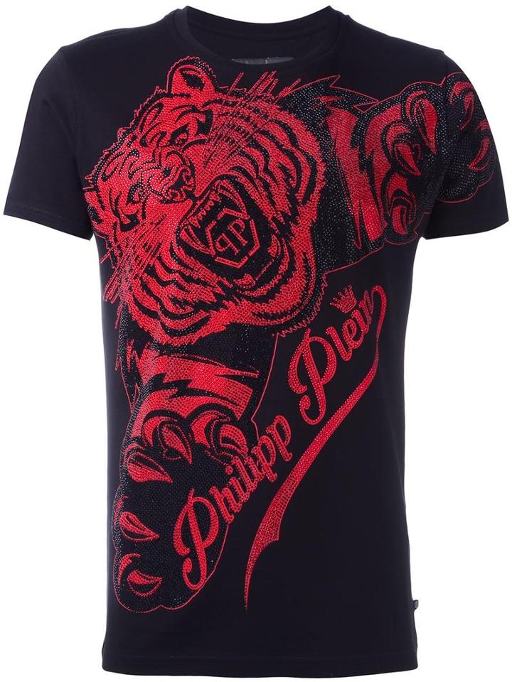 Philipp Plein 'claws' T-shirt, Men's, Size: Large, Black, Cotton