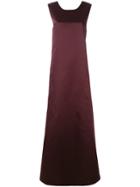 Rochas Plunge Bow Back Gown - Pink & Purple