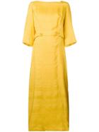 William Vintage Button Waist Dress - Yellow & Orange