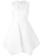 Delpozo - Asymmetric Short Dress - Women - Cotton/linen/flax/polyamide/polyester - 38, Women's, White, Cotton/linen/flax/polyamide/polyester