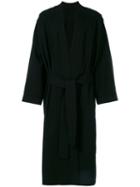 Ann Demeulemeester Grise - Belted Robe Coat - Men - Linen/flax/nylon/wool - S, Black, Linen/flax/nylon/wool