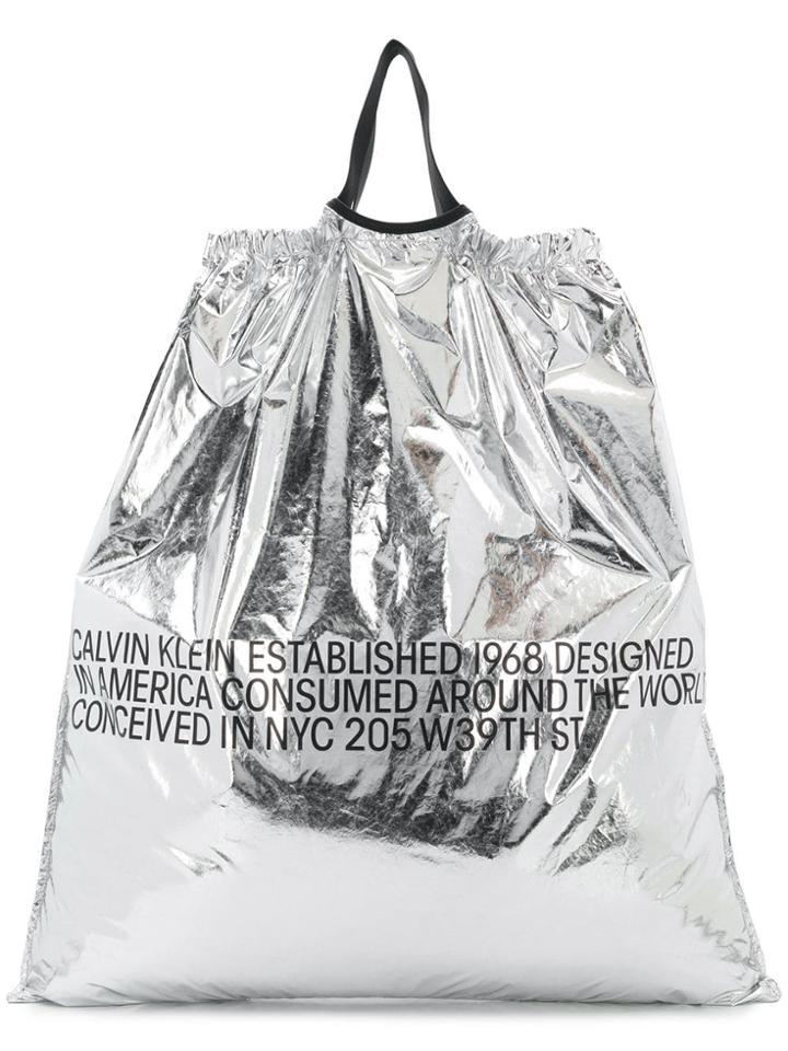 Calvin Klein 205w39nyc Metallic Shopper Bag - Silver