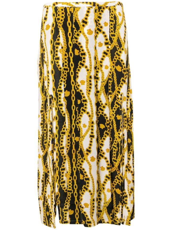 Rixo London Chain Print Midi Skirt - White