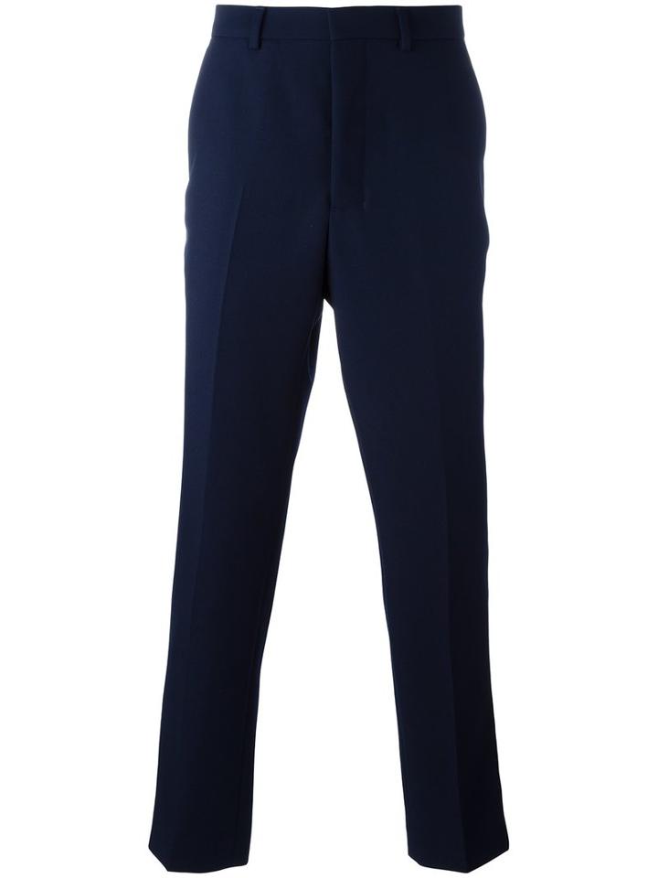 Ami Alexandre Mattiussi Carrot-fit Trousers, Size: 42, Blue, Virgin Wool