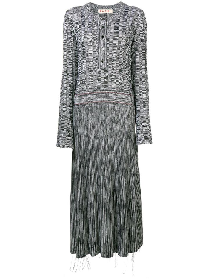 Marni Long Flared Sweater Dress - Grey
