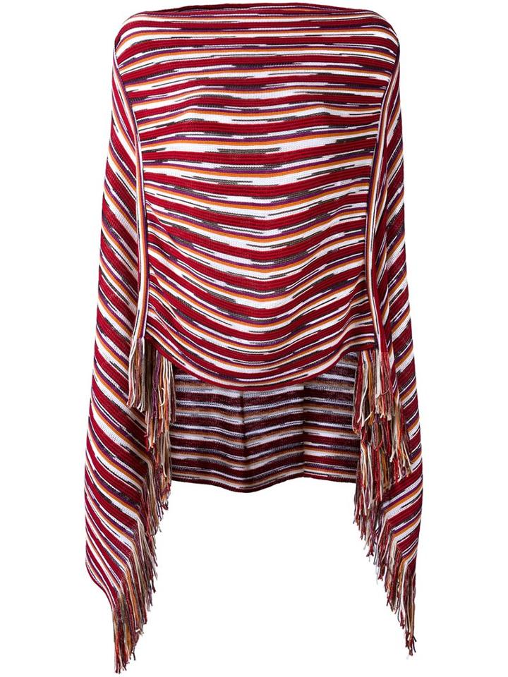 Missoni Striped Knit Poncho