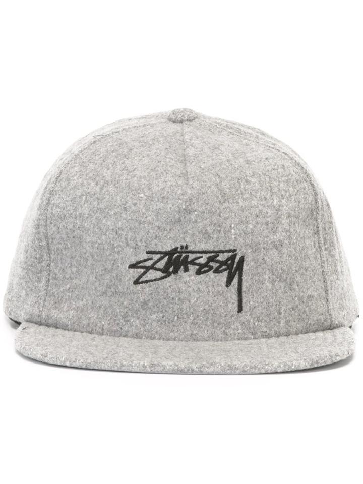 Stussy 'smooth Stock' Cap, Men's, Grey, Acrylic/nylon/wool
