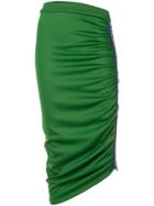 Pinko Side Stripe Ruched Skirt - Green