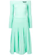 Pinko Pleated Ribbed Dress - Green
