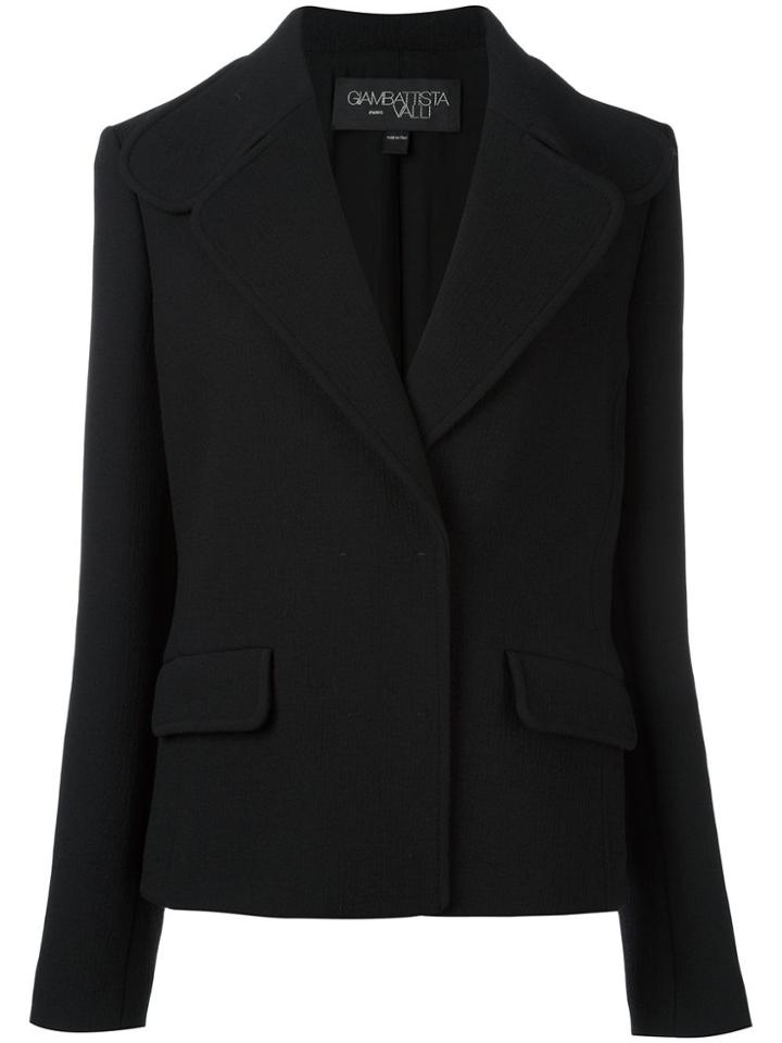 Giambattista Valli Concealed Fastening Cropped Jacket - Black