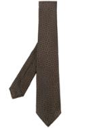Kiton Floral Embroidered Tie - Brown