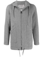 Herno Zipped Hooded Coat - Grey