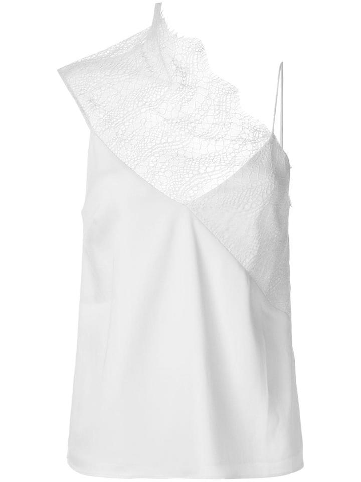 Christopher Esber Drape Neck Lace Cami - White