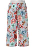 I'm Isola Marras Floral Print Cropped Trousers - Blue